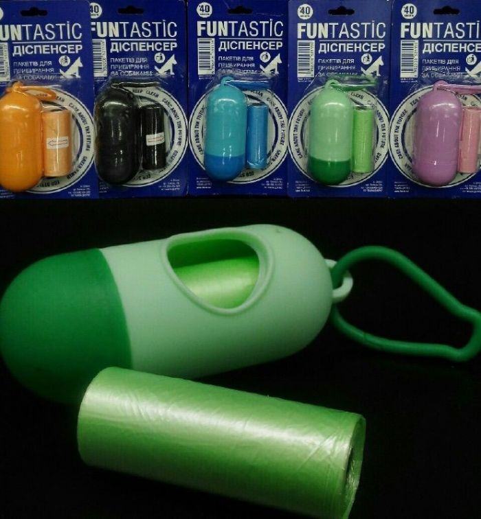 Контейнер з пакетами для фекалій на блістері 