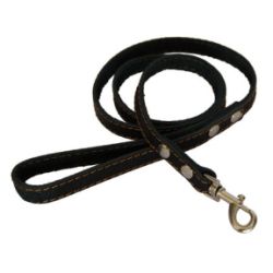 Повідець строчений чорний 12 мм