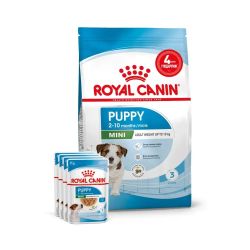 АКЦІЯ Royal Canin Mini Puppy набір корму для цуценят 2 кг + 4 паучі 
