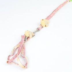 Шлея з повідцем рибка 1,0 х120 см клітинка Трояндовий