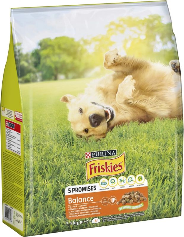 Friskies Balance з куркою, яловичиною та овочами сухий корм для собак 2,4 кг 