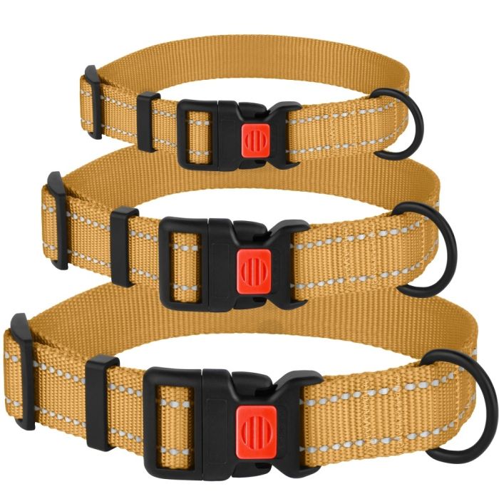 Нашийник для собак BronzeDog золото пластиковий фастекс 1226 51Т 25мм (35-53см)
