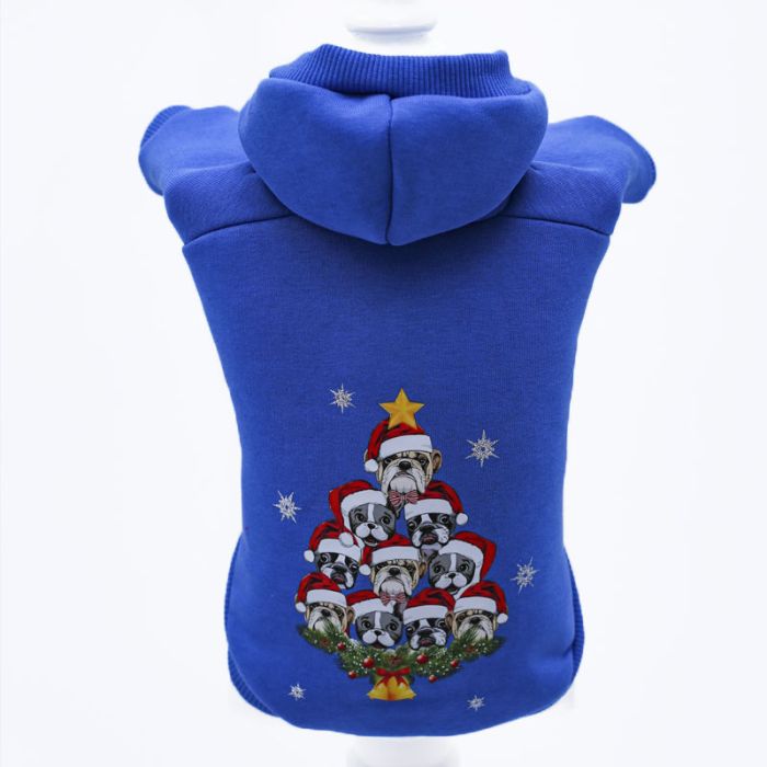 Ялинка світшот для собак хлопчиків трикотаж на флісі Синій М1