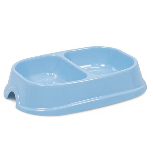 Миска Модерн подвійна 1 для кота світло-блакитна, 400 мл 