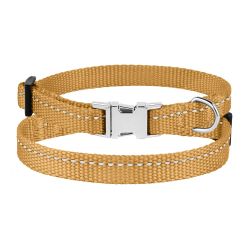 Нашийник для собак BronzeDog золото металевий фастекс 10мм (18-28 см) 1226 31Т 