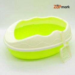 Туалет для кішок з високим бортом + лопатка 52х38х20 см Салатовий