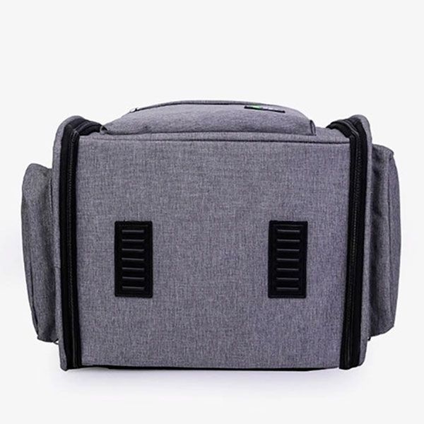 Рюкзак квадрат із сіткою 41х33х29 см сірий із бордовою смугою 