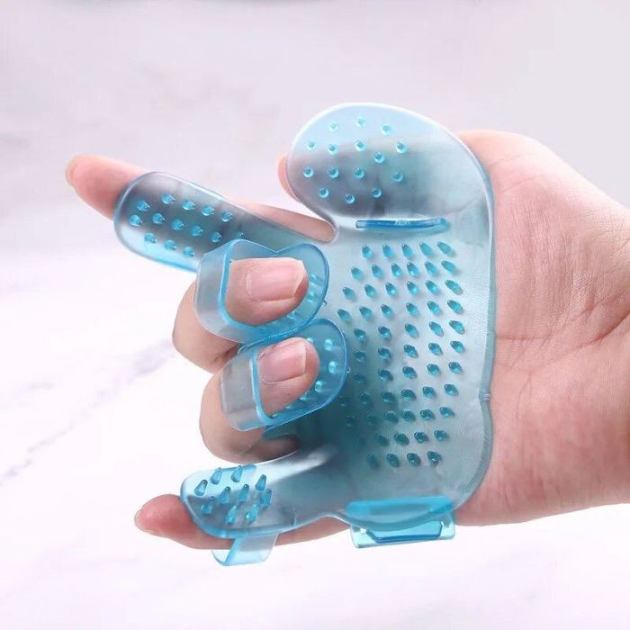 Силіконова щітка на руку 1211 см  Блакитна