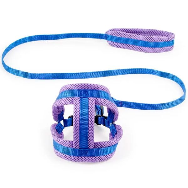 Шлея сітка і поводок, М (438-48120 см) Червоно-чорний