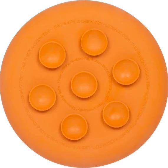 Лизальний килимок антистрес для собак LickiMat UFO Orange, для купання та догляду, на присосках