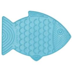 Лизальний килимок антистрес для кішок LickiMat Felix Turquoise у формі рибки