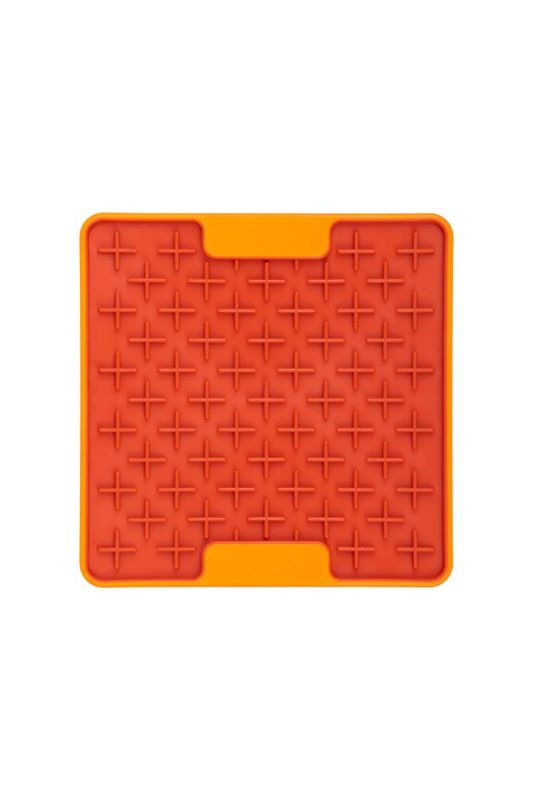 Лизальний килимок антистрес для маленьких собак собак LickiMat Mini Tuff Buddy Orange, тверда основа
