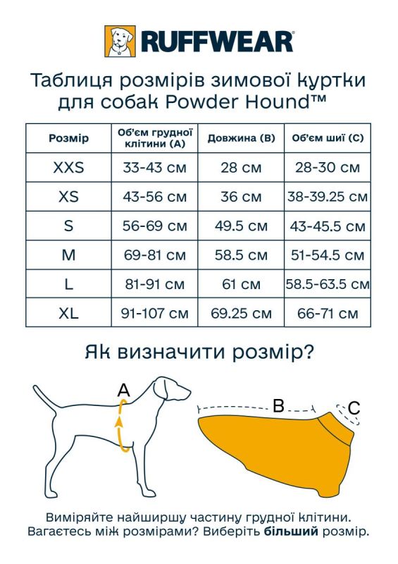 Зимова куртка для собак Ruffwear Powder Hound™ S Помаранчевий