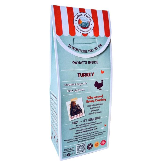 Натуральні ласощі для собак Cooka's Cookies Turkey Crispies 100% Сушена індичка 95 г