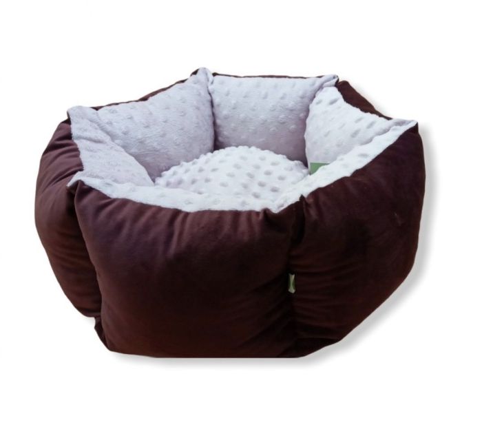 Лежак для тварин Шайба велюр і замша 2 605022 см морська хвиля