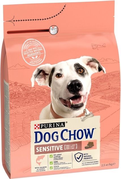 АКЦІЯ Purina DOG CHOW Sensitive сухий корм для собак із чутливим травленням із лососем 2.5 кг 