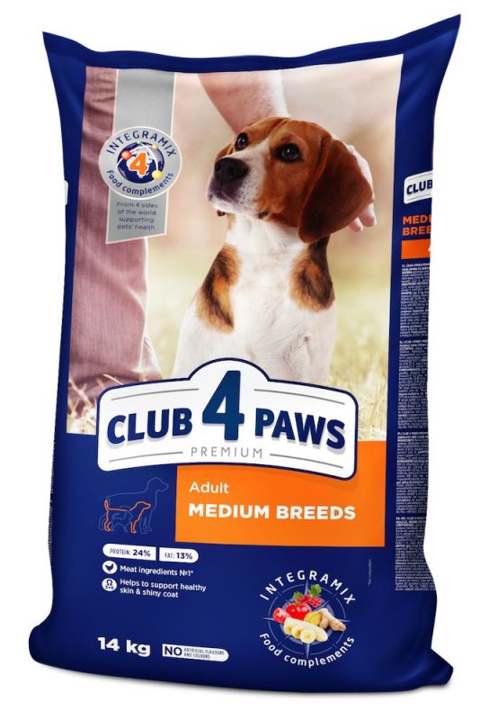 Акція Club 4 paws (Клуб 4 лапи) Medium Bread Duck для собак середніх порід з качкою 14кг 