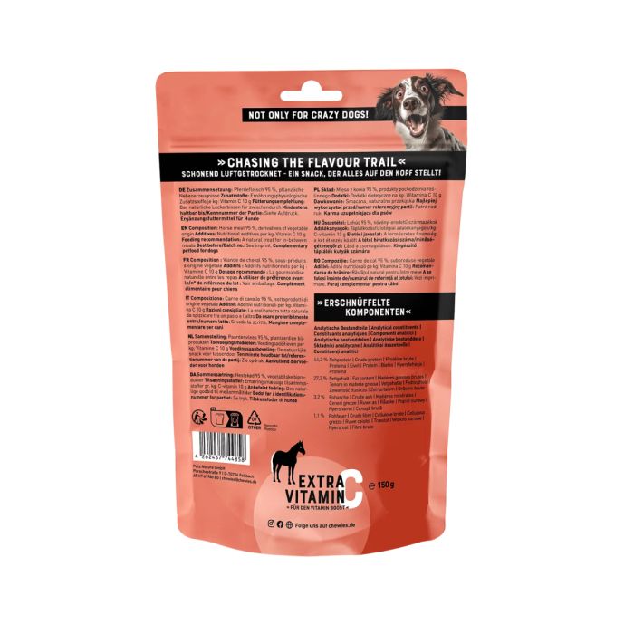 М'ясні натуральні ласощі для собак 100% Конина Chewies Fleischstreifen Soft Ente для всіх вікових груп 150 г