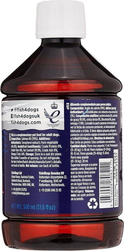 Лососева олія для собак Fish4Dogs Support+ Salmon Oil 500 мл