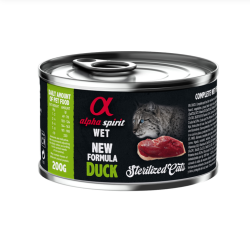 Консерва Alpha Spirit Duck Sterilized Cat з качкою, для стерилізованих котів, 200г. AS Duck for sterilized Консерва дкотів АС Дак Стерілайзд Кет 200г 1155