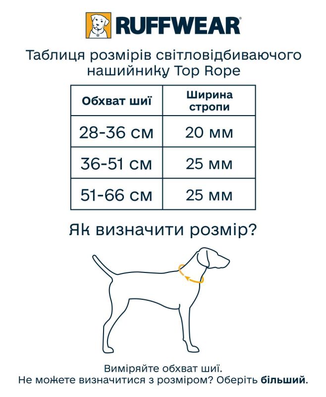Посилений нашийник для собак зі світловідбивачем Ruffwear Top Rope™ 28-36 см Світло-сірий