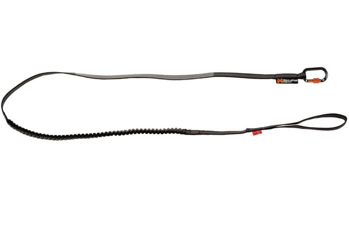 Повідець для собак Touring bungee leash Non-stop dogwear Чорний/Сірий 2 м/13 мм