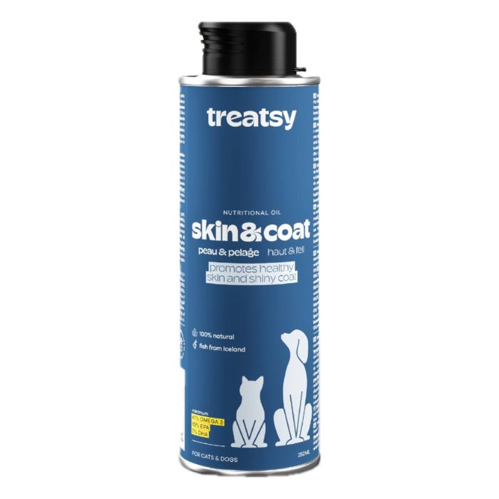 Функціональна олія для вовни та шкіри собак і кішок Treatsy Skin & Coat 250 мл