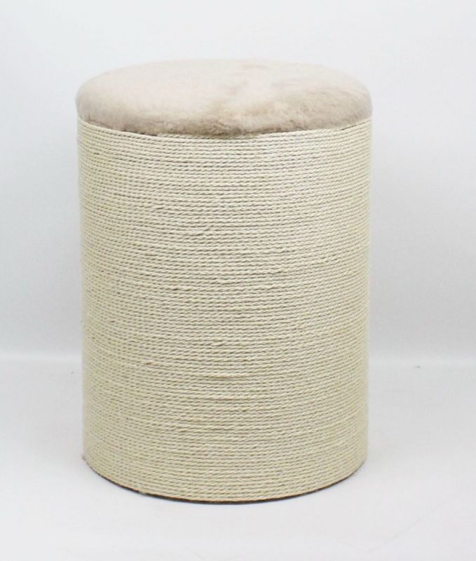 Когтеточка Троя пуфик сизаль Хутро