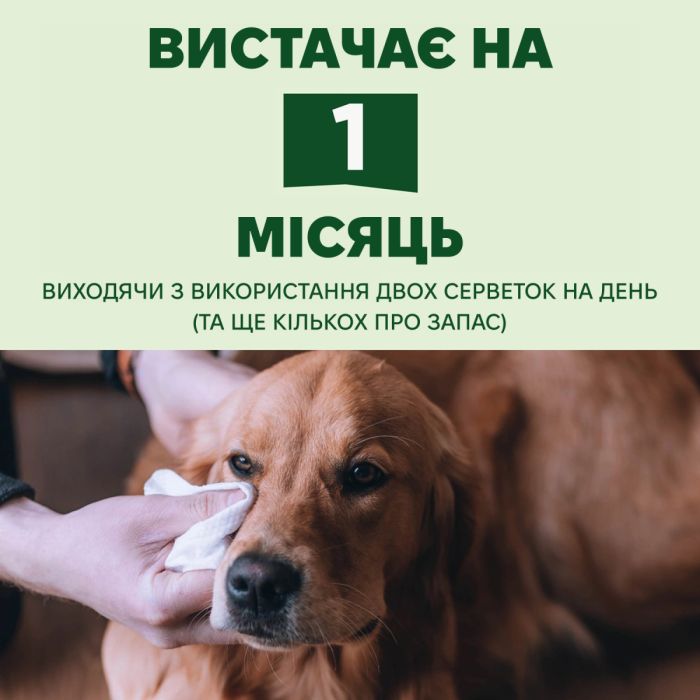 Бамбукові серветки для очищення слізних доріжок собак Beco Pets Dog Eye Wipes 70 шт.