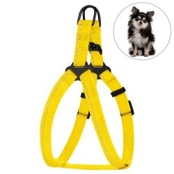 Шлея для собак BronzeDog жовта пластиковий фастекс 1228 68Т 10мм (33-40см)