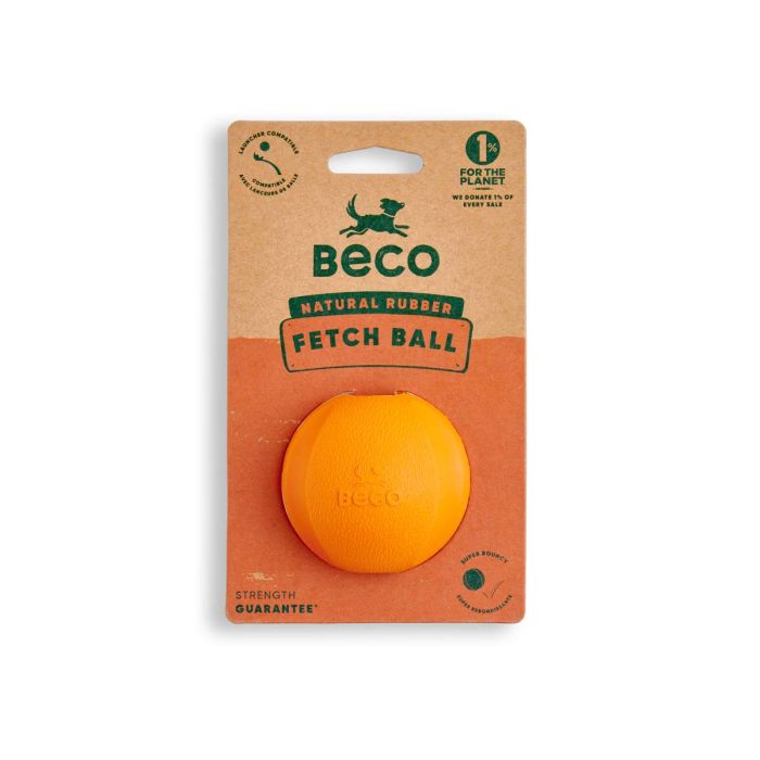 Іграшка м'ячик з отвором для ласощів для собак Beco Pets Fetch Ball Помаранчевий