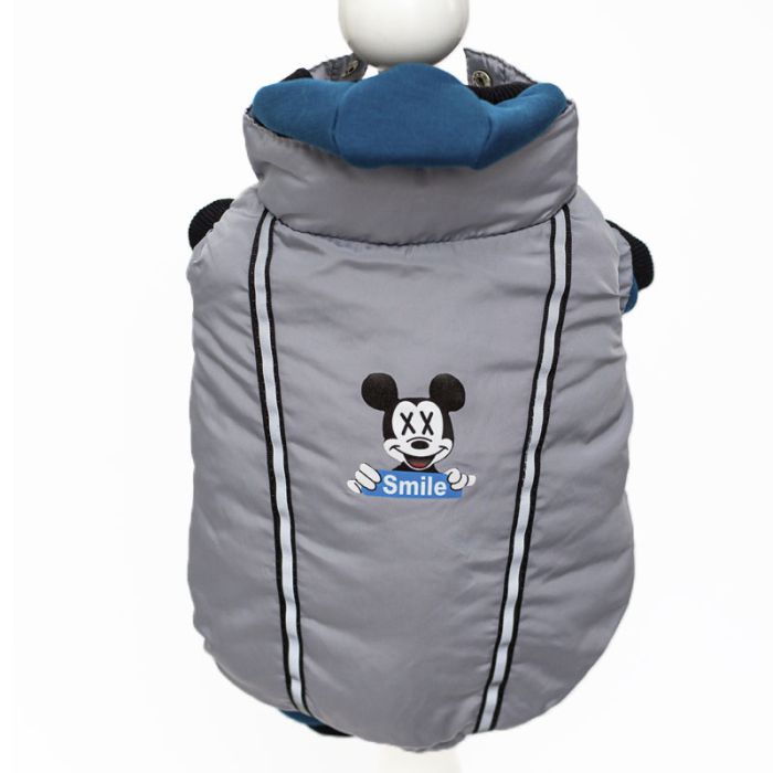 Комплект для собак хлопчиків Смайл комбінезон на силіконі трикотаж, жилет плащівка S