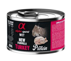 Вологий корм Alpha Spirit Turkey Complete для дорослих котів, з індичкою, 200 г AS TurkeyКонсерва дкотів АС Торкі Едалт Кет 200г  1247