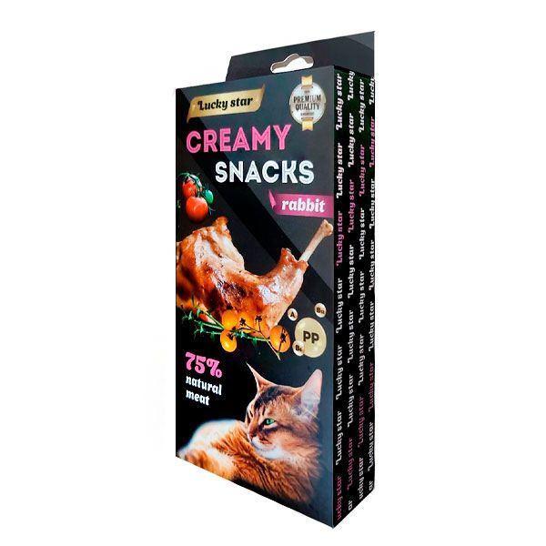 Ласощі для котів Lucky Star Пюре з мяса кролика, 6х10 г 