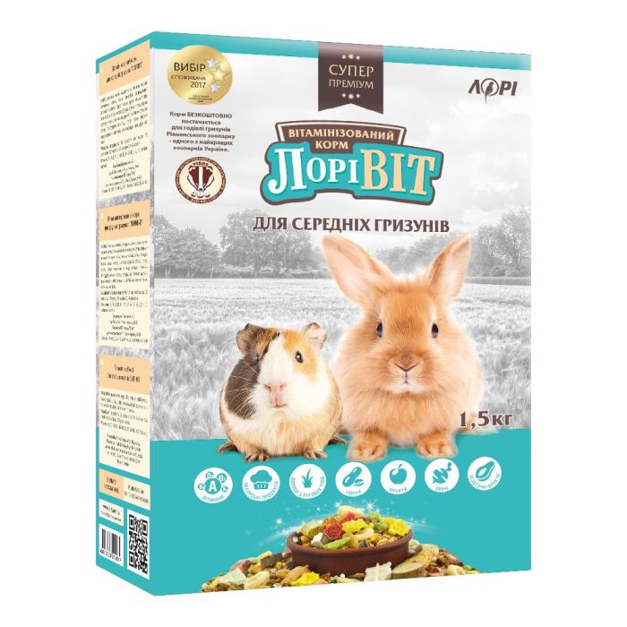 Корм для середніх гризунів Лорівіт 1,5 кг