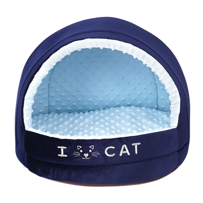 Будиночок для кота улюбленець 2 - 423131 см замша, велюр синій 