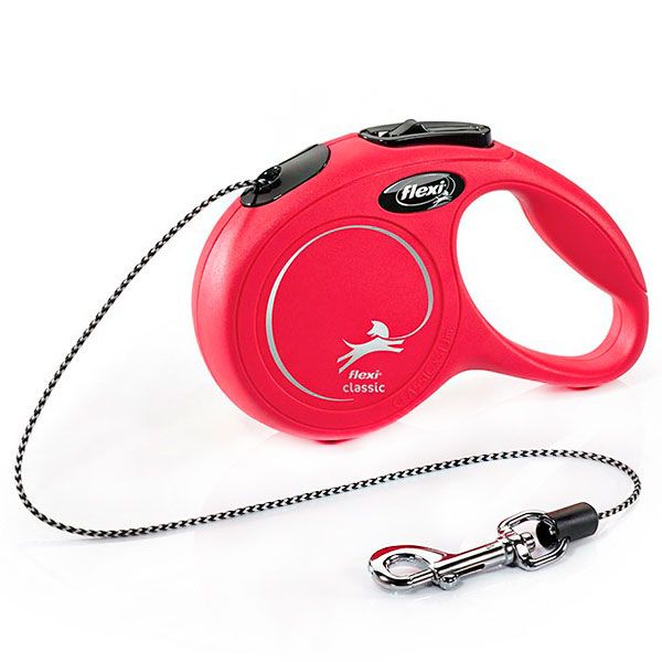 Рулетка для собак Classic червона XS 8кг3м трос 
