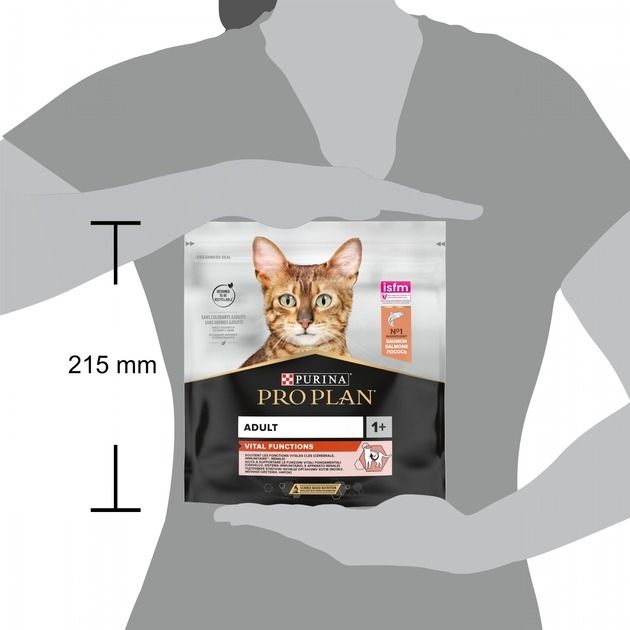 АКЦІЯ Purina Pro Plan Adult 1+ Vital Functions сухий корм для кішок з лососем 400 г 