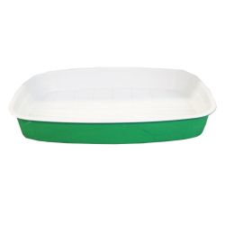 Туалет Дніпро для котів дрібний з сіткою Біло-зелений