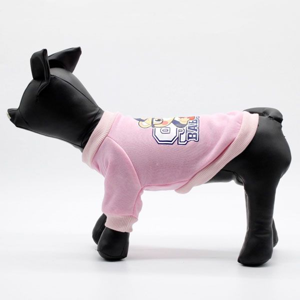 Світшот Собака-бейсболіст трикотаж на флісі рожевий, М M