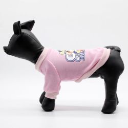 Світшот Собака-бейсболіст трикотаж на флісі рожевий, М M