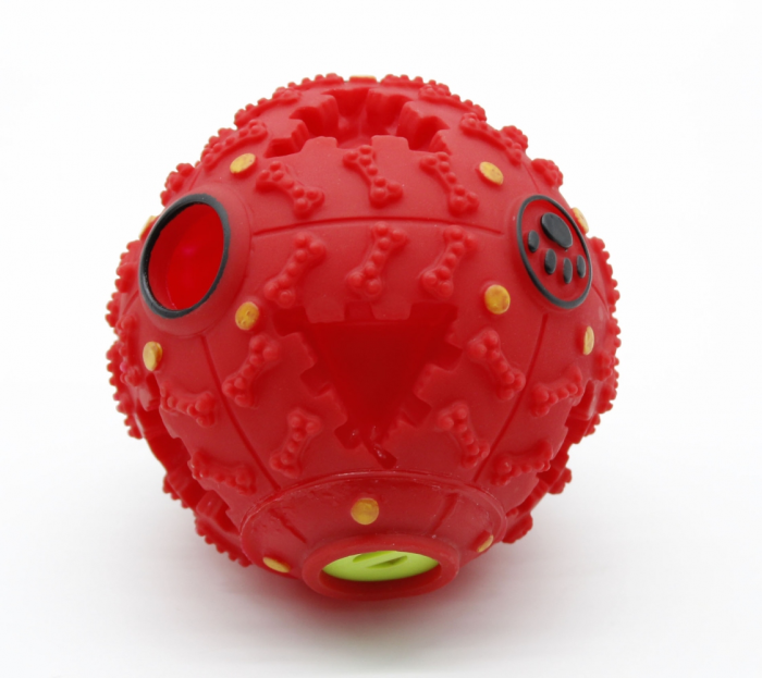 Мяч жорсткий з оригінальним звуком, для ласощів, 7 см, 19-33,PH-167001 Червоний
