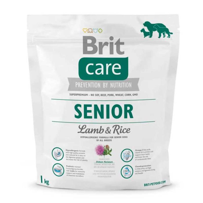 Brit Care Старший ягня з рисом з ягням і рисом для літніх собак 1 кг