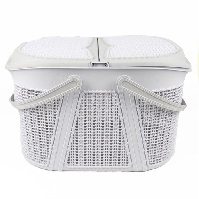 Кошик Super світло-сірий ажурна застібка-кліпса 44х32х27 см 