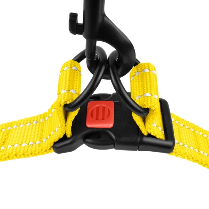 Шлея для собак BronzeDog жовта пластиковий фастекс 1228 70Т 25мм (58-71см)