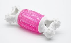 Гантель пластикова з оригінальним звуком рожева 14 см 