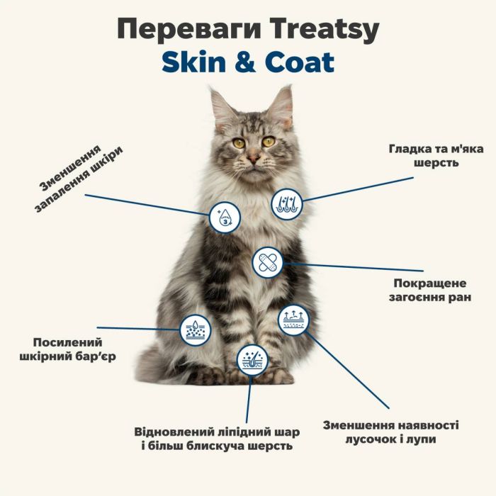 Функціональна олія для вовни та шкіри собак і кішок Treatsy Skin & Coat 250 мл