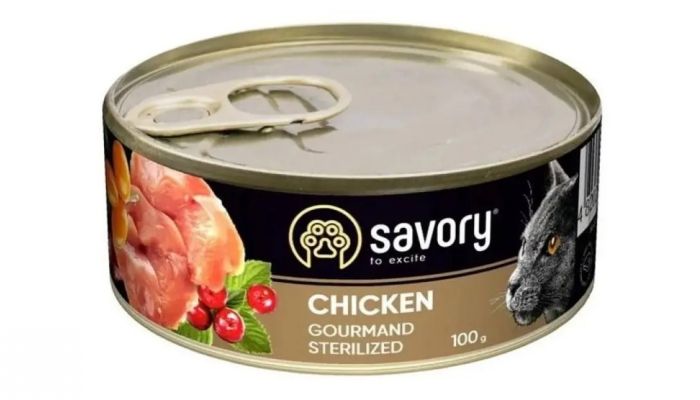 SAVORY Вологий корм для стерелізованних котів з куркою 100 г
