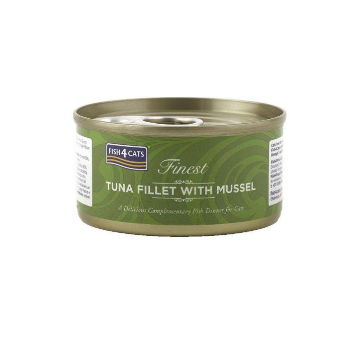 Натуральний вологий корм для котів Fish4Cats Finest Філе тунця з мідіями 70 г