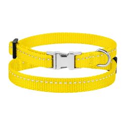 Нашийник для собак BronzeDog жовтий металевий фастекс 10мм (18-28 см) 1228 31Т 